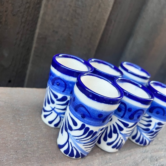 Mexican Talavera Tequila Shot Glasses, Tequileros. - Picture 2 of 4